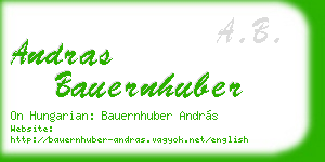 andras bauernhuber business card